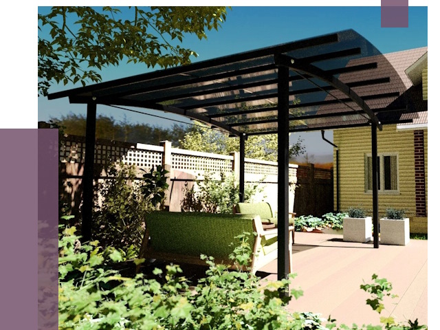 Навесы для террасы в Димитровграде от 13136 руб. под ключ | ПРОЛЁТ-Дмт