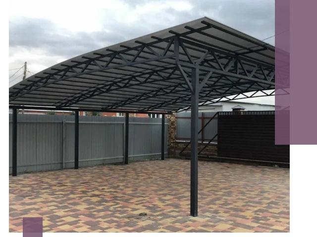 Металлические навесы под ключ в Димитровграде — изготовление и монтаж