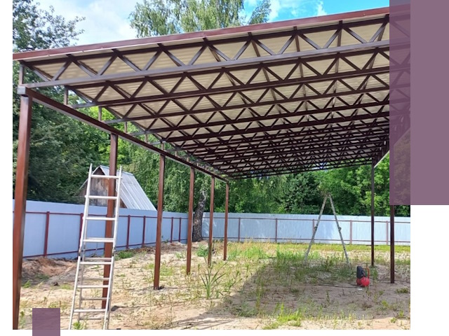 Односкатные навесы под ключ в Димитровграде — изготовление и монтаж