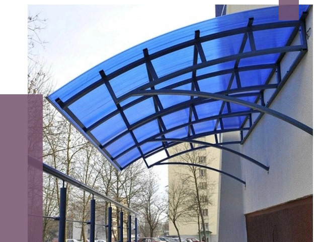 Козырьки из поликарбоната в Димитровграде от 4327 руб. под ключ | ПРОЛЁТ-Дмт