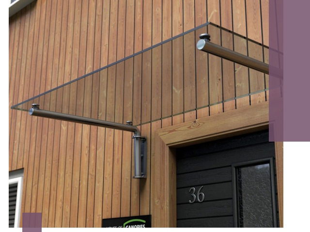 Стеклянные козырьки на входы и фасады в Димитровграде