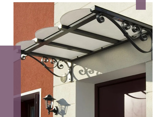 Односкатные козырьки в Димитровграде от 8448 руб.  | ПРОЛЁТ-Дмт