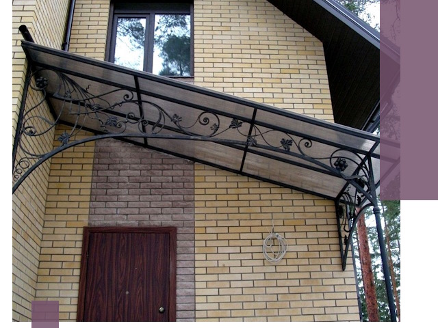 Односкатные козырьки из металла под ключ в Димитровграде