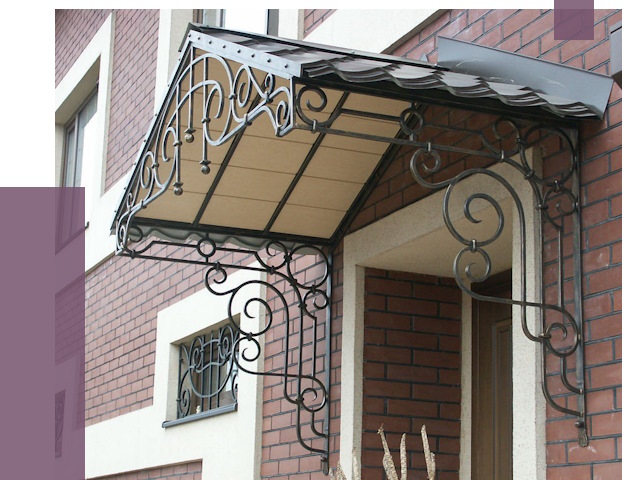 Двускатные козырьки в Димитровграде под ключ от 12879 руб.