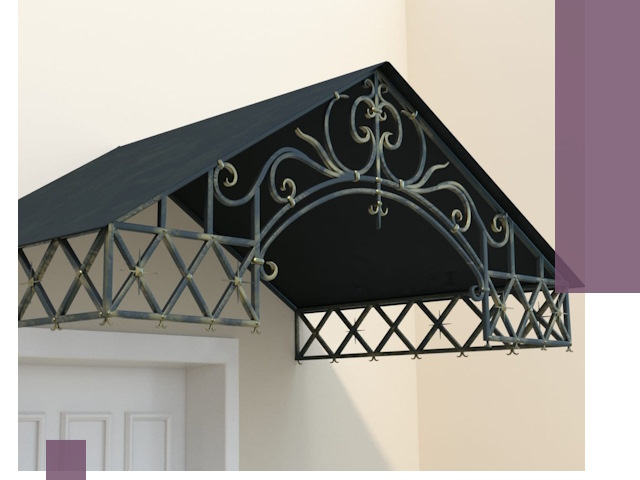 Двускатные металлические козырьки под ключ в Димитровграде