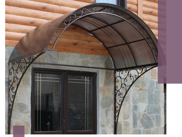 Арочные козырьки под ключ в Димитровграде: изготовление и монтаж